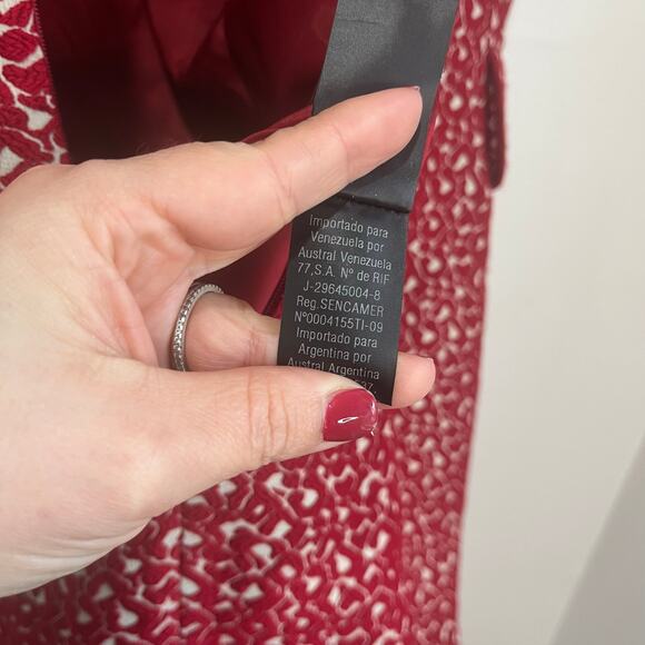 Carolina Herrera Wool Blend Sheath Dress Red Parisian Elegant Workwear Sz 6 - Picture 6 of 9